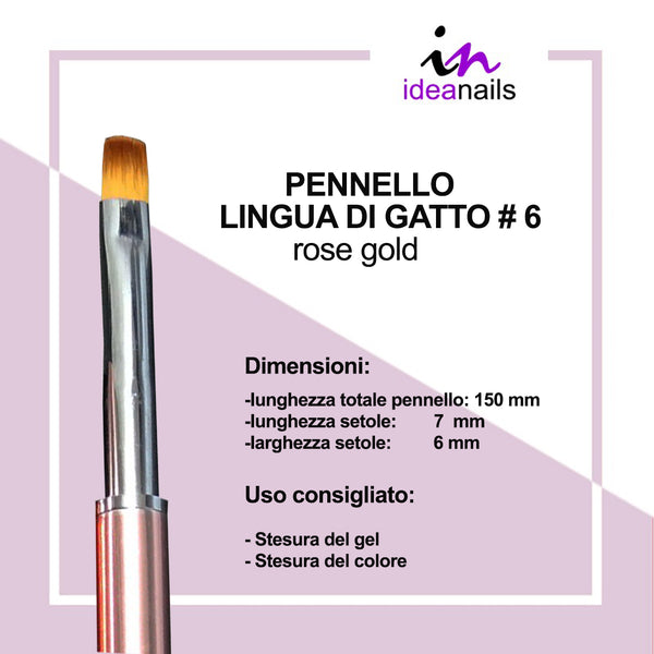 PENNELLO LINGUA DI GATTO #6 rose gold– Idea Nails